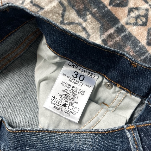 Driftwood Colette Embroidered Cuff Crop Jeans Blue Denim - Picture 5 of 6